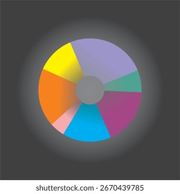 ilustração do vetor do gráfico de pizza. porcentagem no gráfico de pizza.