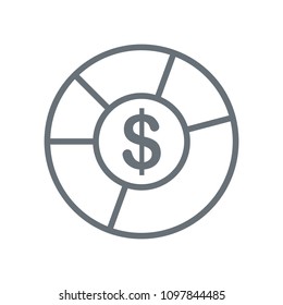 Pie Chart Vector line Icon