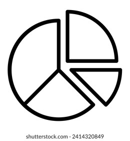 Pie Chart Vector Line Icon Design