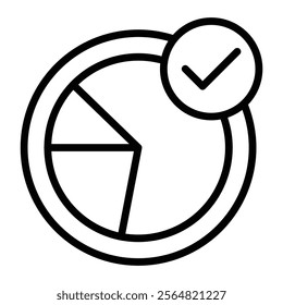 Pie Chart Vector Line Icon Design