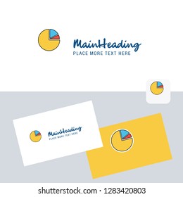 Pie chart  vector logotype with business card template. Elegant corporate identity. - Vector