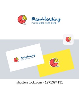 Pie chart vector logotype with business card template. Elegant corporate identity. - Vector