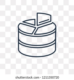 Pie chart vector outline icon isolated on transparent background, high quality linear Pie chart transparency concept can be used web and mobile
