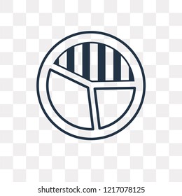 Pie chart vector outline icon isolated on transparent background, high quality linear Pie chart transparency concept can be used web and mobile