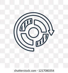 Pie chart vector outline icon isolated on transparent background, high quality linear Pie chart transparency concept can be used web and mobile