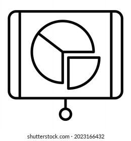 Icono De Esquema Del Vector De Gráfico De Pie Aislado En Fondo Blanco
