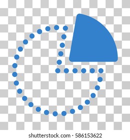 Pie Chart vector pictogram. Illustration style is flat iconic cobalt symbol on a transparent background.