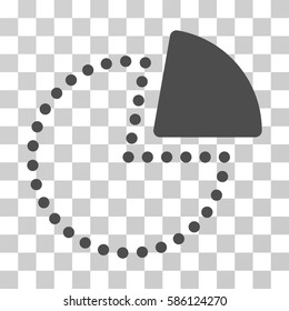 Pie Chart vector pictograph. Illustration style is flat iconic gray symbol on a transparent background.