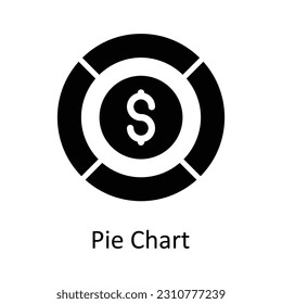 Pie Chart Vector  Solid Icon Design illustration. User interface Symbol on White background EPS 10 File