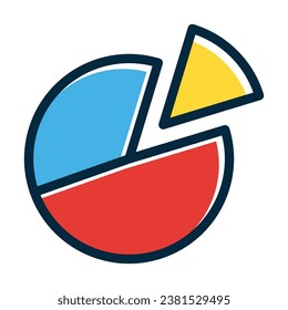 Pie Chart Vector Thick Line Filled Dark Colors Icons For Personal And Commercial Use.
