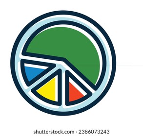 Pie Chart Vector Thick Line Filled Dark Colors Icons For Personal And Commercial Use.
