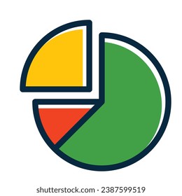 Pie Chart Vector Thick Line Filled Dark Colors Icons For Personal And Commercial Use.
