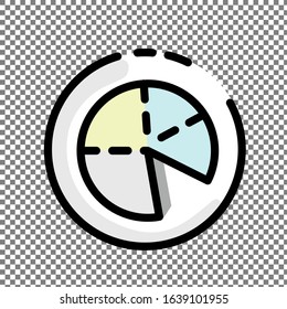 Pie chart vectorr.can be used as symbols, logos, and icons