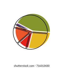 pie chart in watercolor silhouette vector illustration