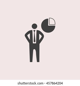 Pie chart web icon. Isolated illustration