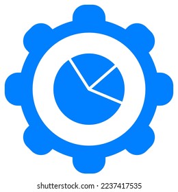 Gráfico circular y rueda en blanco