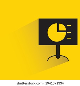 pie chart in white board with shadow on yellow background