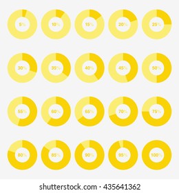 pie chart yellow percent vector.