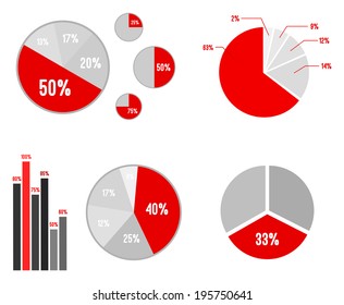 Pie Charts And Bar Graphic Statistics Vector