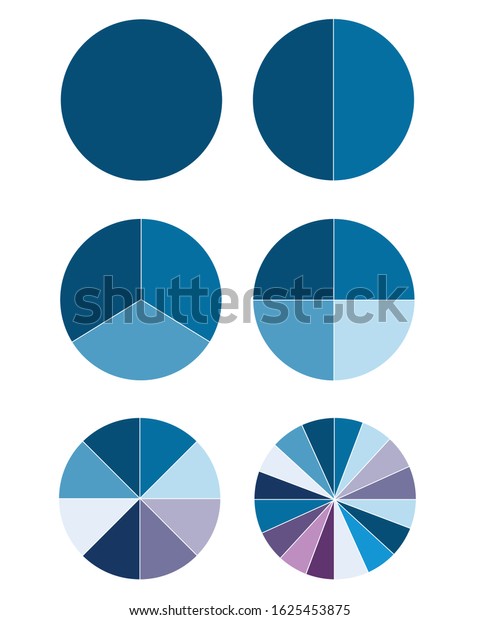 Pie Charts Diagrams Infographics Blue Colors Stock Vector (Royalty Free ...