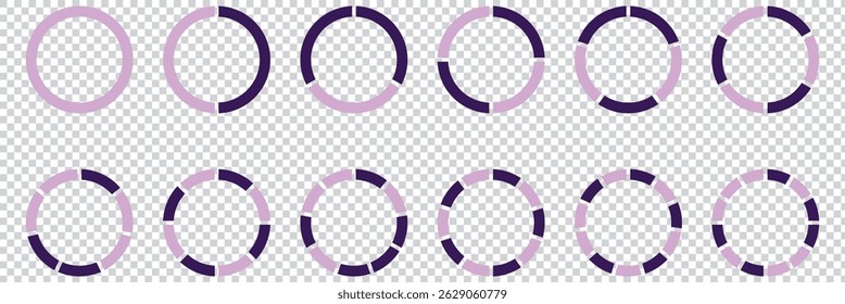 Pie charts digrams. Different color circles. donut and pie chart infographic elements set. Colorful diagram collection with. Circle icons for infographic eps 10