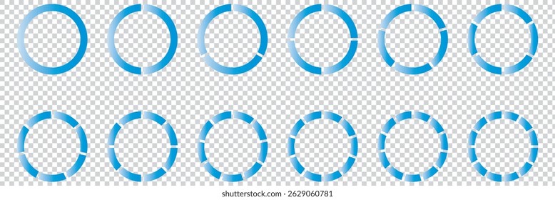 Pie charts digrams. Different color circles. donut and pie chart infographic elements set. Colorful diagram collection with. Circle icons for infographic eps 10