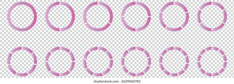 Pie charts digrams. Different color circles. donut and pie chart infographic elements set. Colorful diagram collection with. Circle icons for infographic eps 10