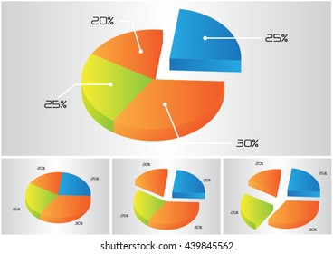 Pie charts are editable and use for marketing work.