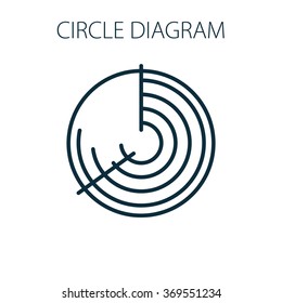 Pie charts and graphs for presentations and information processing in the form of vector illustration in flat style with simple colors