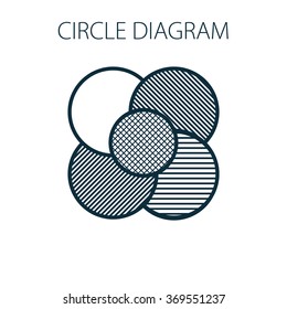 Pie charts and graphs for presentations and information processing in the form of vector illustration in flat style with simple colors
