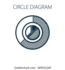 Pie charts and graphs for presentations and information processing in the form of vector illustration in flat style with simple colors