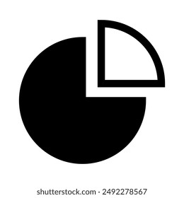 Pie charts icon in glyph style