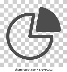 Pie Charts icon. Vector illustration style is flat iconic symbol, gray color, transparent background. Designed for web and software interfaces.