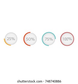 Pie charts infographic template, workflow, web design, UI elements. Vector EPS 10