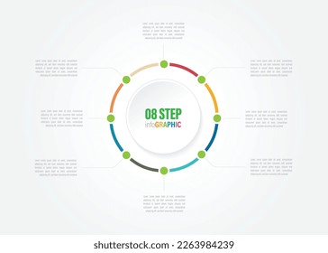 Pie charts for infographics. colorful Elements with 1, 2, 3, 4, 5, 6, 7, 8, 9, 10 steps, options.