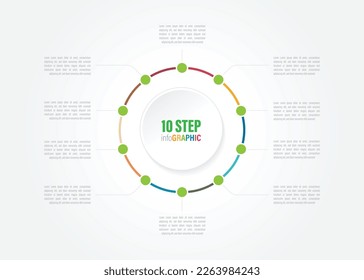 Gráficos para infografías. elementos coloridos con 1, 2, 3, 4, 5, 6, 7, 8, 9, 10 pasos, opciones.