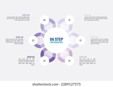  Pie charts for infographics. Elements with 10, 8, 6, 4, 2 steps, options. circle infographic with steps used for design and ppt