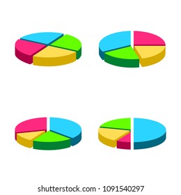 pie charts on white background