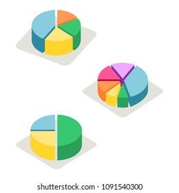 pie charts on white background