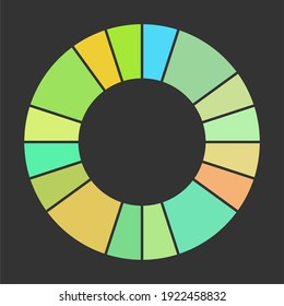 Pie Charts Vector Colorful Info Template.