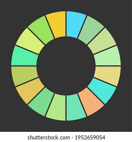  gráfico circular vectorial plantilla de información colorida.16 piezas.