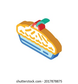 pie with cherry berry dessert isometric icon vector. pie with cherry berry dessert sign. isolated symbol illustration