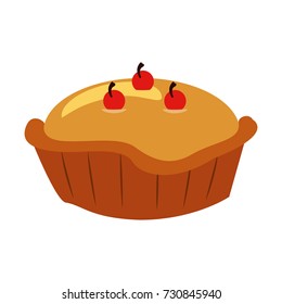 pie with cherry pastry icon image 