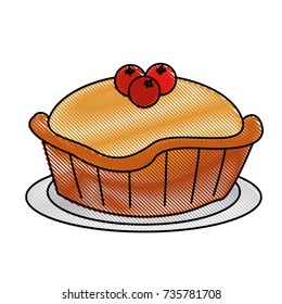 pie with cherry pastry icon image