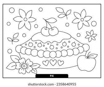 Pie coloring pages for kids