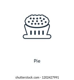 Pie concept line icon. Linear Pie concept outline symbol design. This simple element illustration can be used for web and mobile UI/UX.