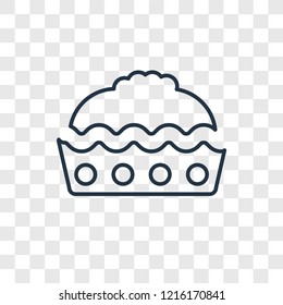 Pie concept vector linear icon isolated on transparent background, Pie concept transparency concept in outline style