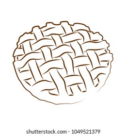 pie contour vector illustration isolated