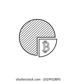 pie of crepto currency icon. Element of crypto currency for mobile concept and web apps. Thin line  icon for website design and development, app development. Premium icon on white background