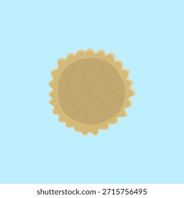 Ilustración vectorial de la corteza del pastel n fondo azul